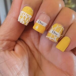Dior Yellow Nail Art